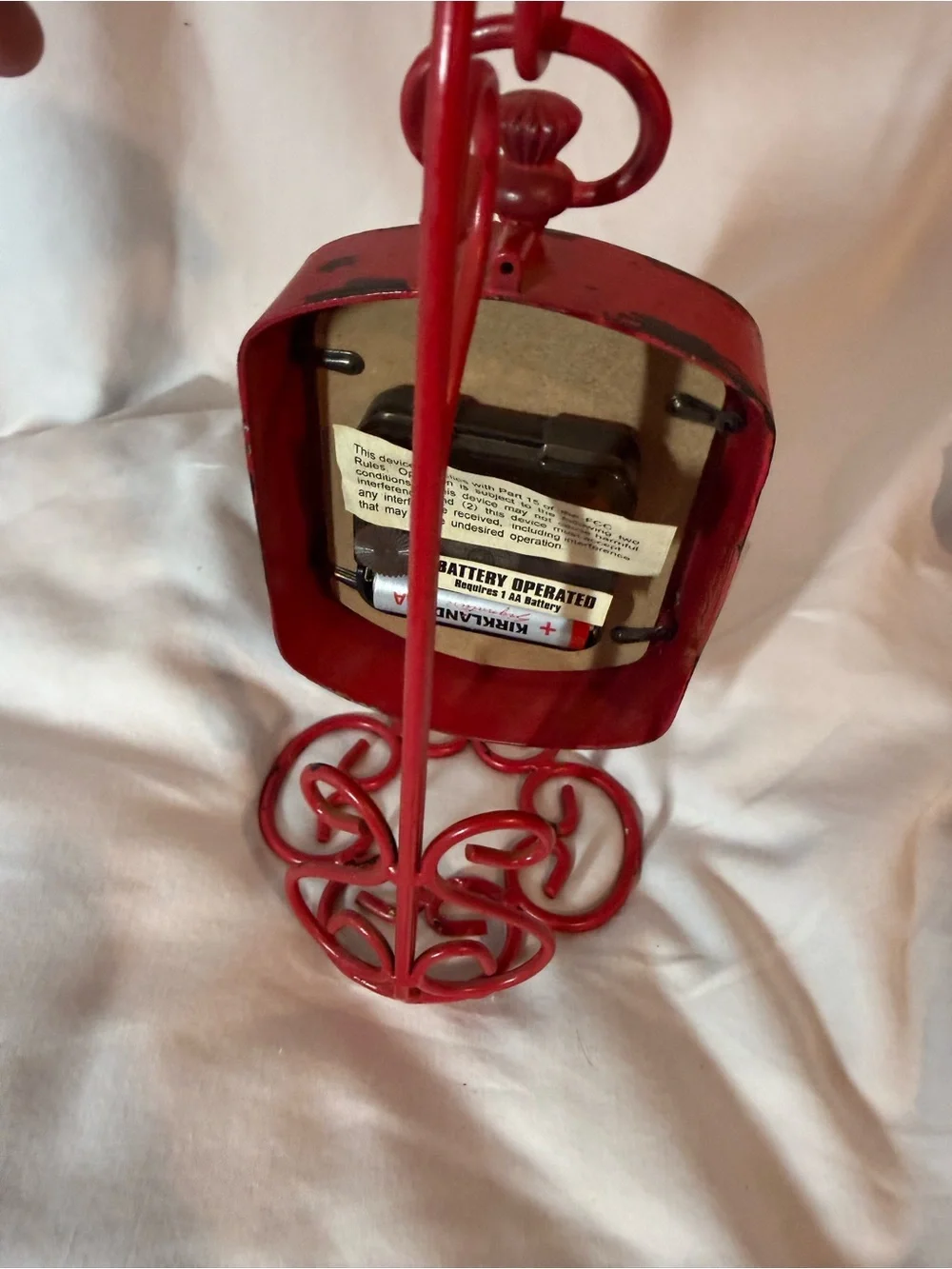 Grand Hotel du Louvre Paris Clock Red Metal French Country Shabby Chic WORKS